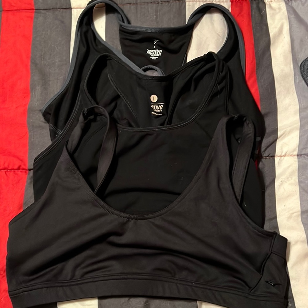 3 Sports Bras Size L, black